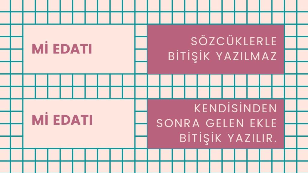 Mi'nin yazımında dikkat edilmesi gereken kurallar nelerdir?