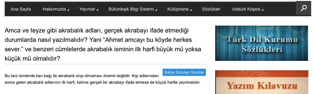TDK sitesinde akrabalık adlarıyla ilgili son açıklama